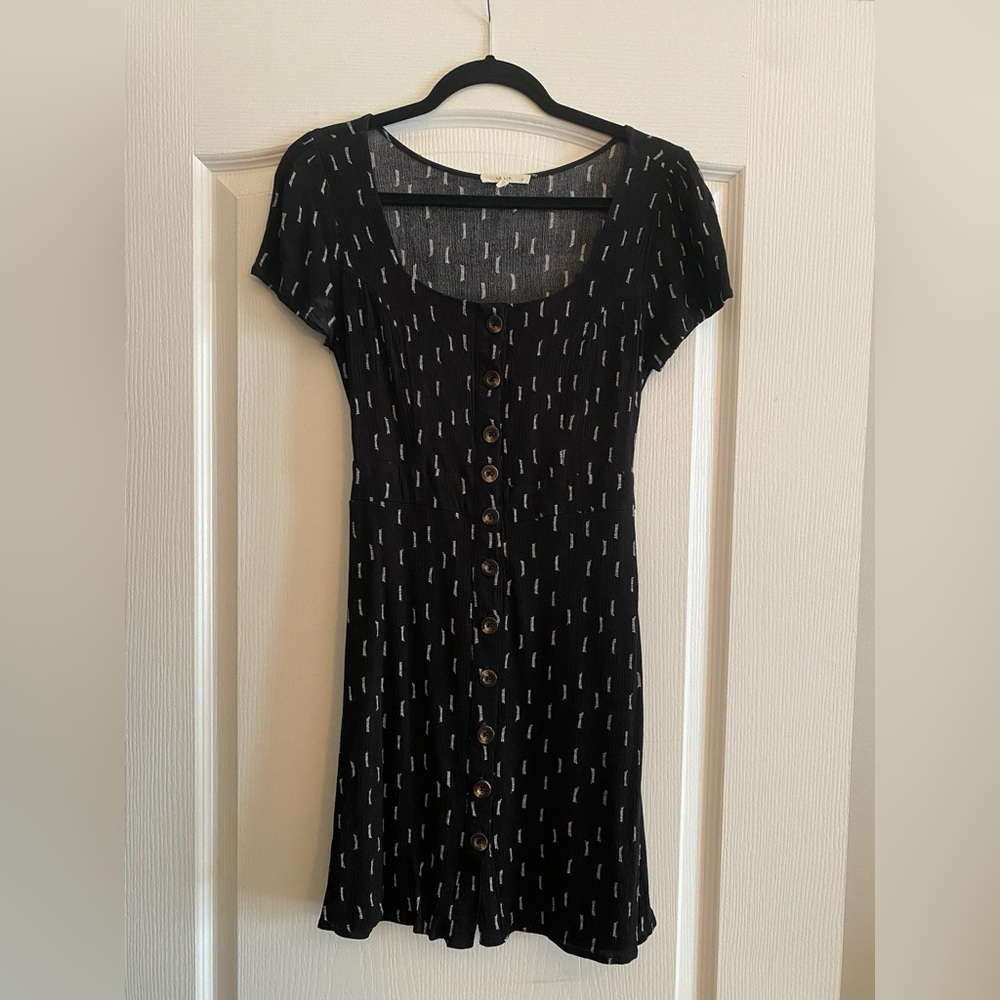 Elegant Black Button-Down Dress